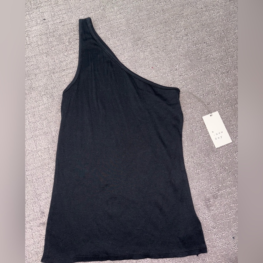 A New Day Black One-Shoulder Top